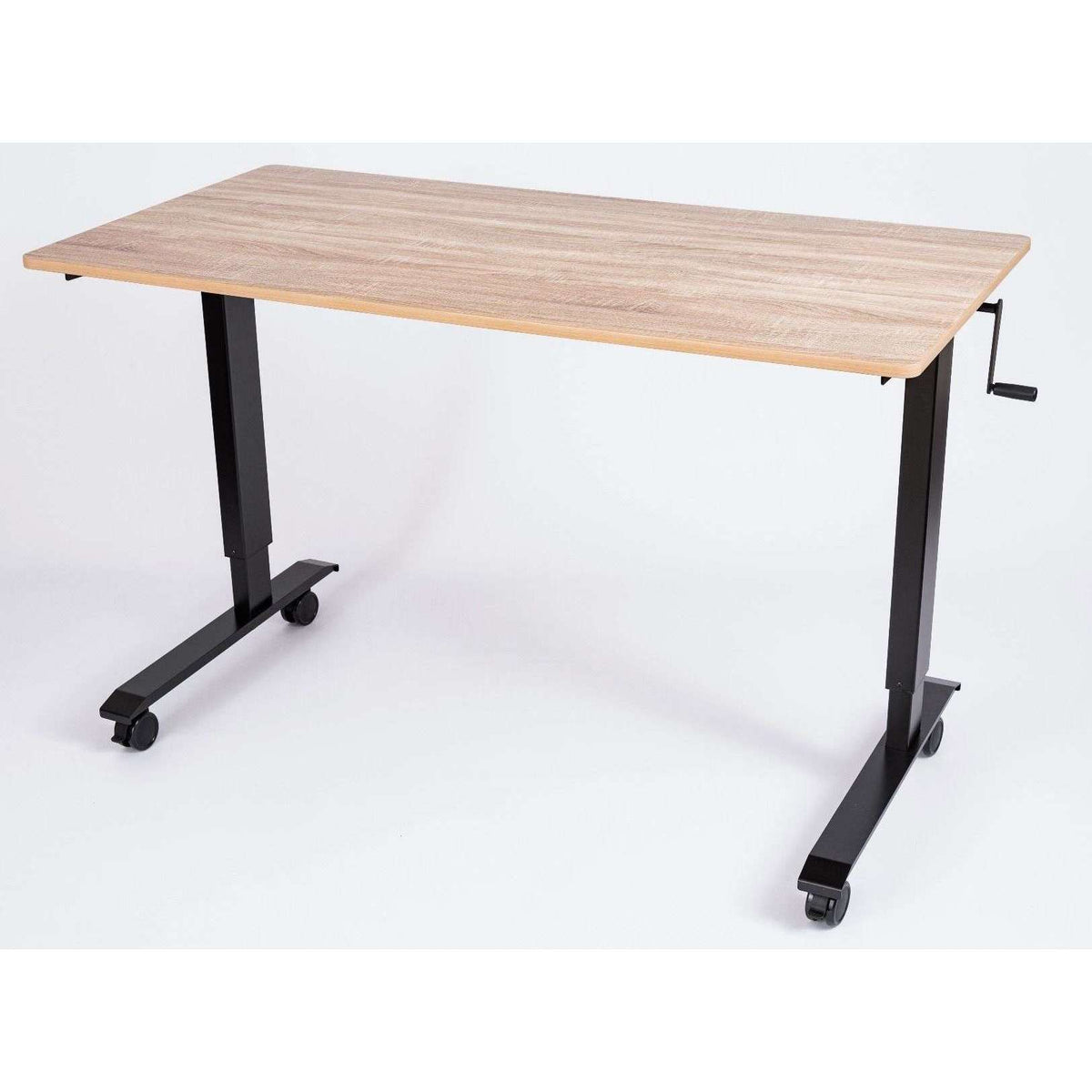 Luxor 60" High Speed Crank Adjustable Stand Up Desk (Black/Oak), STAND ...