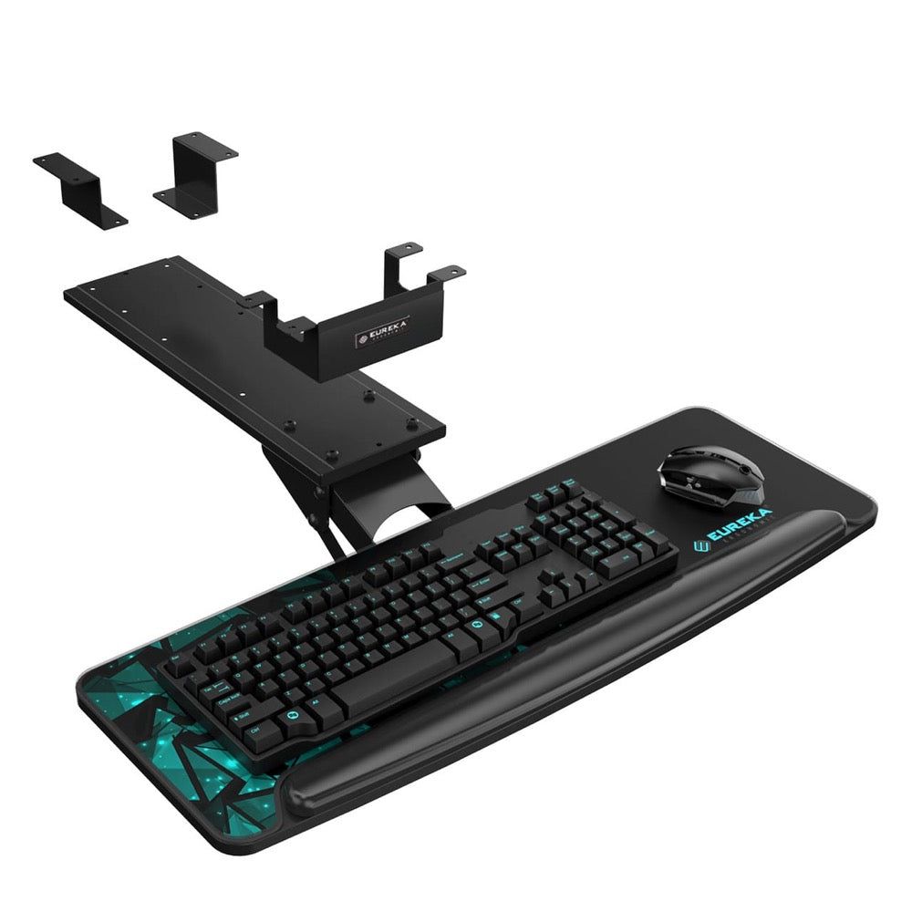 Eureka Ergonomic Height & Angle Adjustable Under Desk Black Keyboard Tray