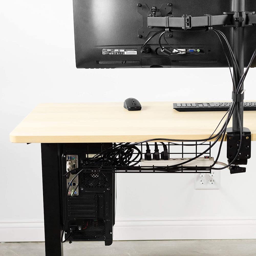 DESK-AC06-2C Under Desk Cable Management Trays 2 Pack by VIVO 