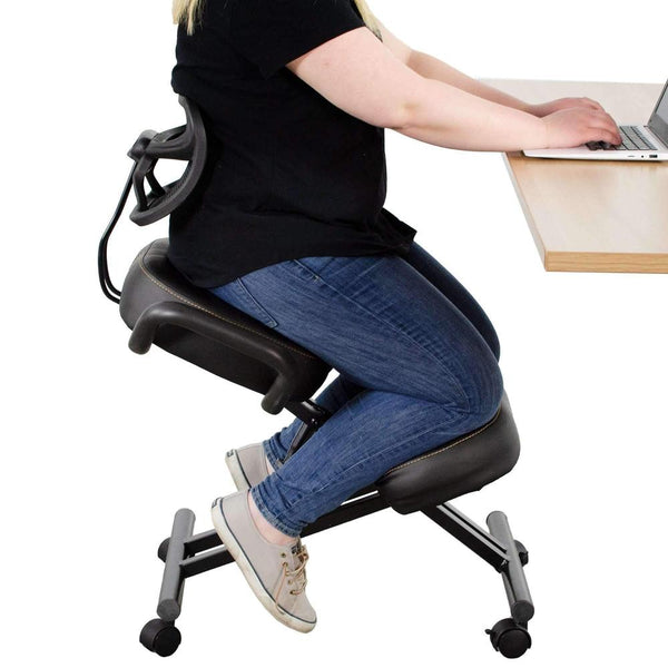 VIVO Dragonn Adjustable Ergonomic Kneeling Chair with Back Support,  DN-CH-K02B/K02G/K02W