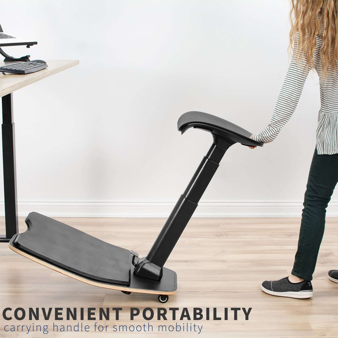 Standing desk leaning online chair