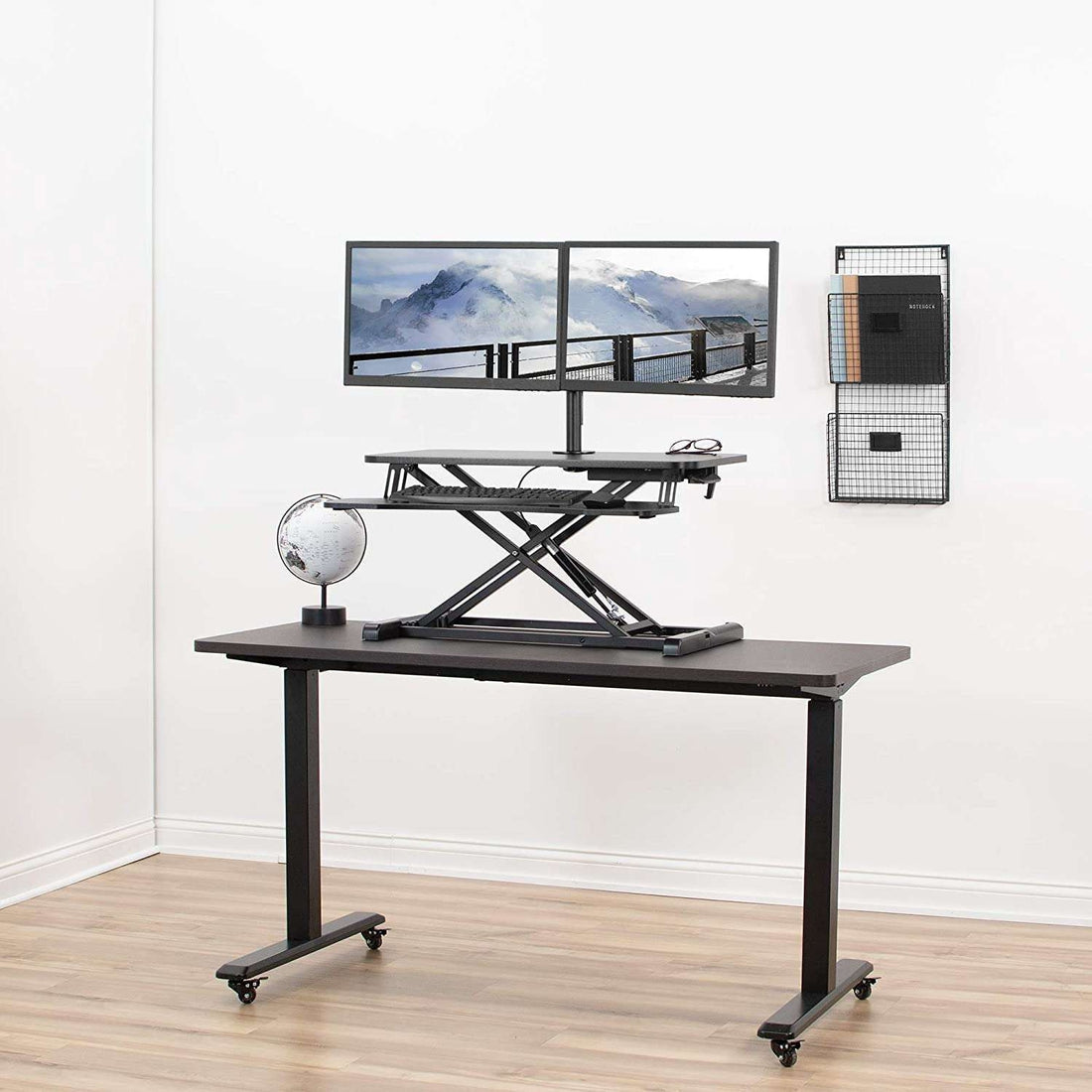 VIVO Full Motion Monitor + Laptop Desk Mount VESA Stand Fits 13 to 32  Screen
