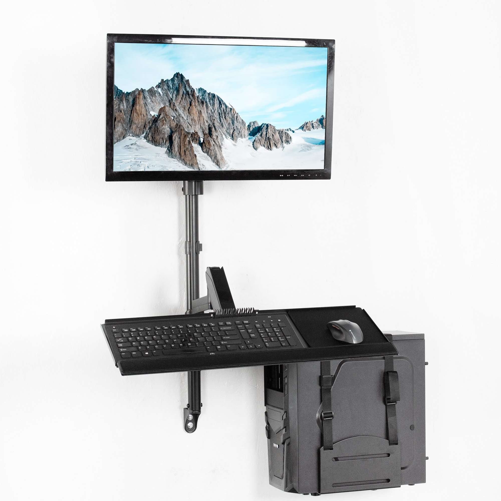 Single Monitor Sit to Stand Wall Mount Workstation – VIVO - desk