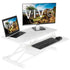 VIVO White 32" Height Adjustable Standing Desk Monitor Riser, DESK-V000KW